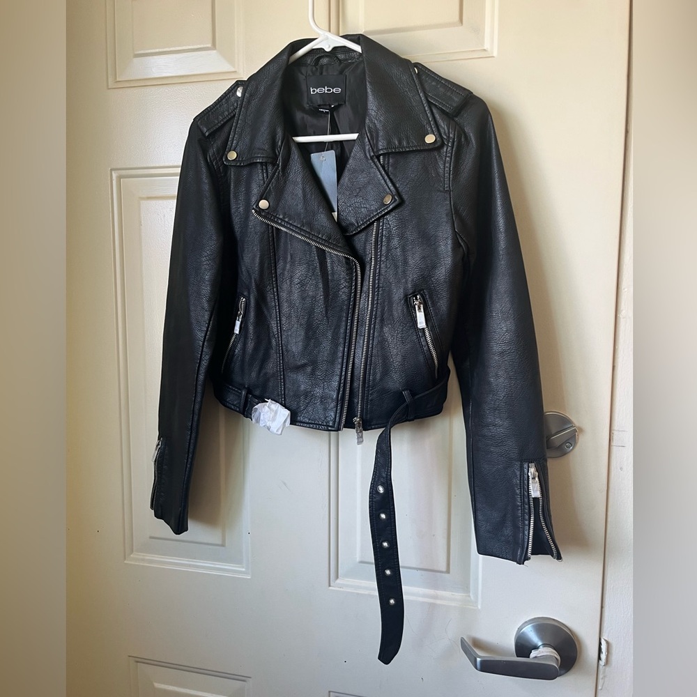 BEBE size SM faux leather jacket NWT